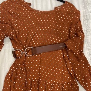 Brown polka dot dress